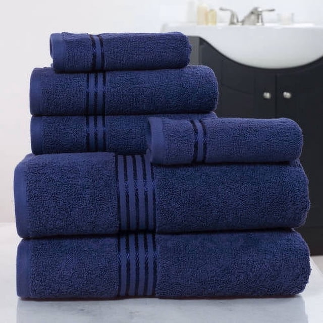 Lavish Home 6 Piece Towel Set - 625GSM Cotton Bathroom Accessories ...