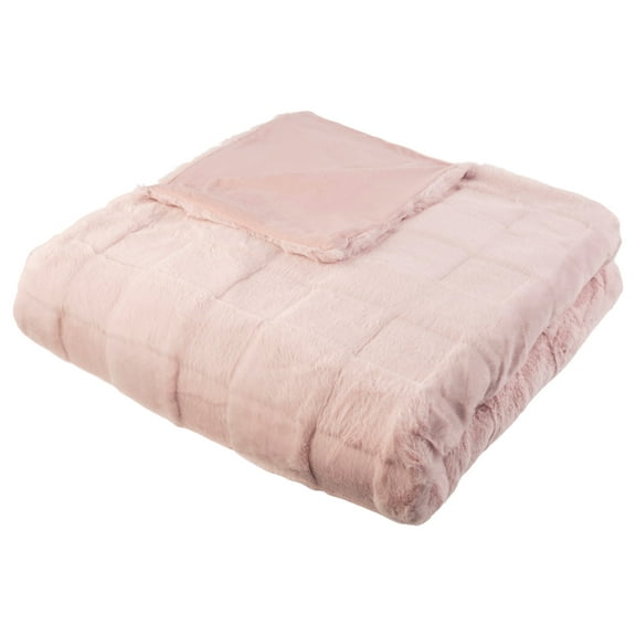 Lavish Home 60x80-Inch Faux Fur Blanket - Queen Size Bedding (Pink)