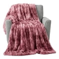 thumbnail image 1 of Lavish Home 60x80-Inch Ruched Faux Fur Blanket for Sofas and Beds (Pink), 1 of 10