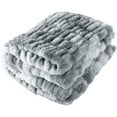 thumbnail image 1 of Lavish Home 60x80-Inch Ruched Faux Fur Blanket for Sofas and Beds (Silver), 1 of 7