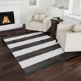 thumbnail image 1 of Lavish Home 62-2040A-25-57GREY 5 x 7 in. Charcoal Gray & Ivory Plush Carpet Breton Stripe Area Rug, 1 of 1