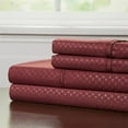 thumbnail image 1 of Lavish Home 66-90-K-BUR Hypoallergenic Bed Linens with Deep Pocket Fitted Sheet & Embossed Design Brushed Microfiber Sheets Set, Burgundy - 4 Piece, 1 of 2