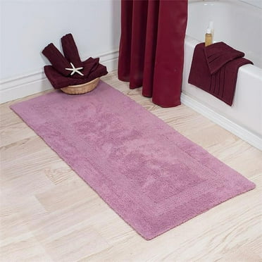 Lavish Home 67-0019-R 24 x 60 in. Plus 100 Percent Cotton Bathroom Runner, Rose