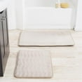 thumbnail image 1 of Lavish Home 67-10-I 2 Piece Memory Foam Bath Mat Set, Ivory, 1 of 7