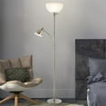 thumbnail image 1 of Lavish Home 72-TORCH-5 Torchiere Floor Lamp with Reading Light-Sturdy Metal Base Marbleized White Glass Shade-Energy Saving LED Bulbs - Satin Nickel, 1 of 1