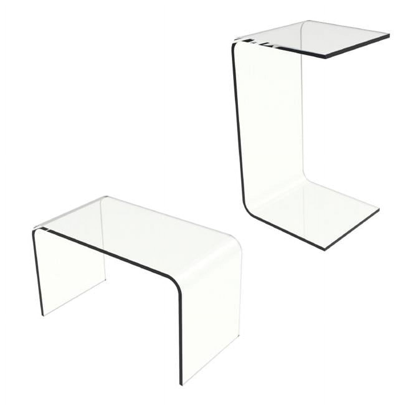 Modern Acrylic Clear C-Shaped Multipurpose Side Table