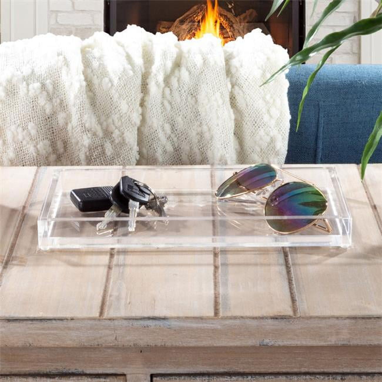 Clear Acrylic Polished Catchall Tray for Keys and Accessories