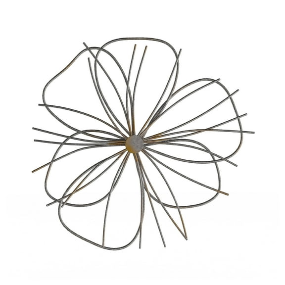 Lavish Home Metallic Layered Wire Flower Wall Decor (Silver and Gold)