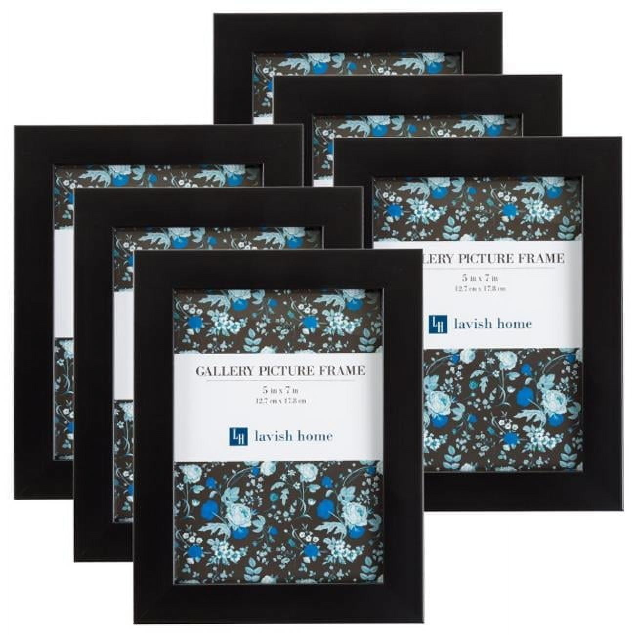 Lavish Home 82-FR57B 5 x 7 in. Picture Frame Pack, Black - Set of 6