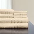 thumbnail image 1 of Lavish Home 8PC 650GSM 100% Cotton Towel Set for Bath, Gym, or Spa (Beige), 1 of 2
