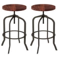 thumbnail image 1 of Lavish Home Adjustable Backless Swivel Bar Stool with Angled Iron Tube Frame, Dark Walnut, Set of 2, 1 of 5
