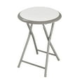 thumbnail image 1 of Lavish Home Backless 18-Inch Folding Stool with 225lb Capacity (White), 1 of 9