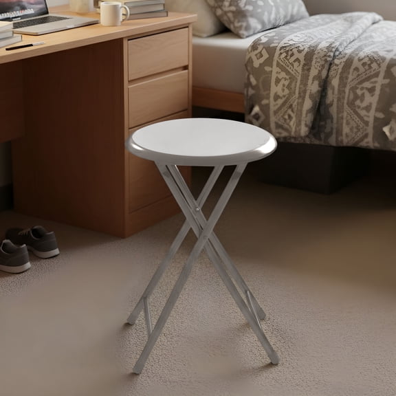 Lavish Home Backless 18-Inch Folding Stool with 225lb Capacity (White)