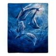 thumbnail image 1 of Lavish Home Blue Dolphin Polyester Fleece Throw 50.00" x 60.00", 1 of 3
