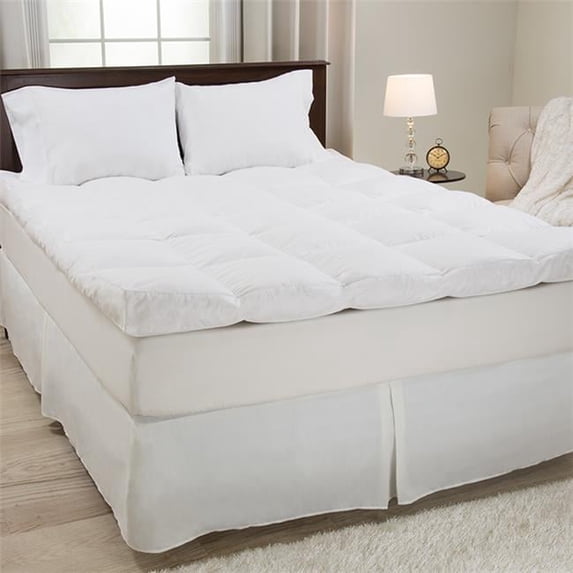 Lavish Home Bluestone Down & Duck Feather 4" Gusset Mattress Topper - Full