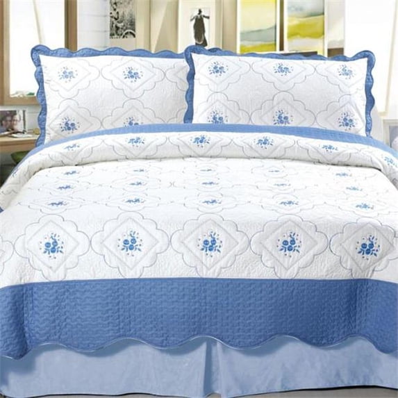 Lavish Home Brianna Embroidered Quilt 3 Pc. Set - King