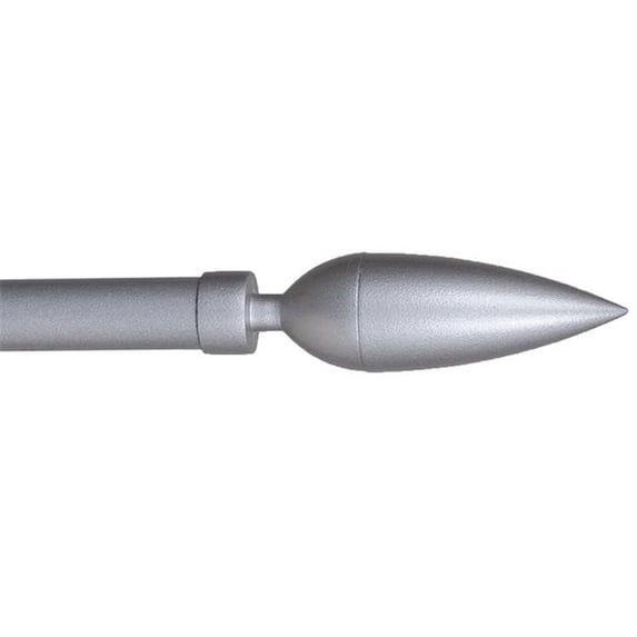Lavish Home 63-19539-L-SI 62-144 in. Adjustable Cone Curtain Rod, Silver - 0.75 in.