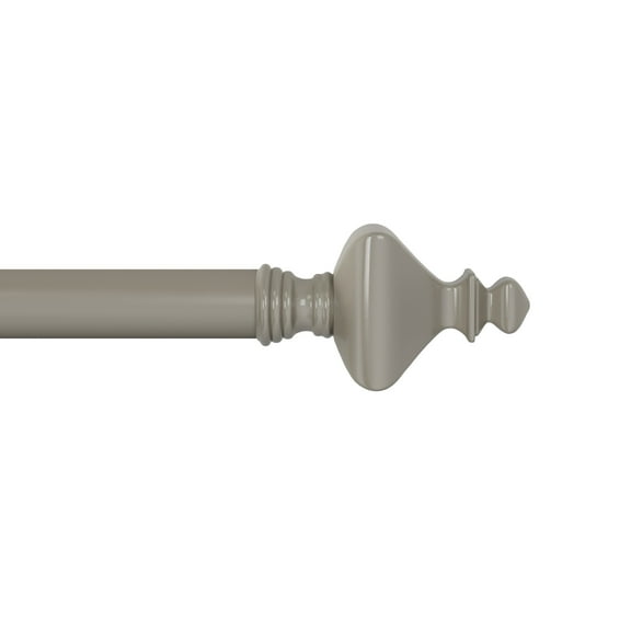 Lavish Home 1-inch Curtain Rod with Turned Finials for Windows 66-120" (Pewter Gray)