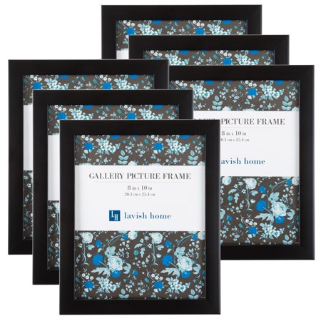 Lavish Home Document Frame, Black, Set of 6