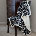 thumbnail image 1 of Lavish Home Fleece Sherpa Blanket Throw, Zebra, 1 of 3