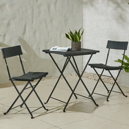Pyramid Home Decor 3 Piece Outdoor Bistro Set Foldable Outdoor Chairs Set of 2 and Folding Bistro Table Premium Steel Small Patio Table and Chairs Blue Walmart