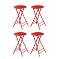 thumbnail image 1 of Lavish Home Folding Stool Set of 4 - 24in Stools with 225lb Capacity (Red), 1 of 6