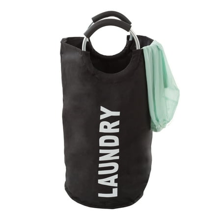 Laundry Hamper Large Collapsible Canvas Clothes Basket with Round Handles for Convenient C