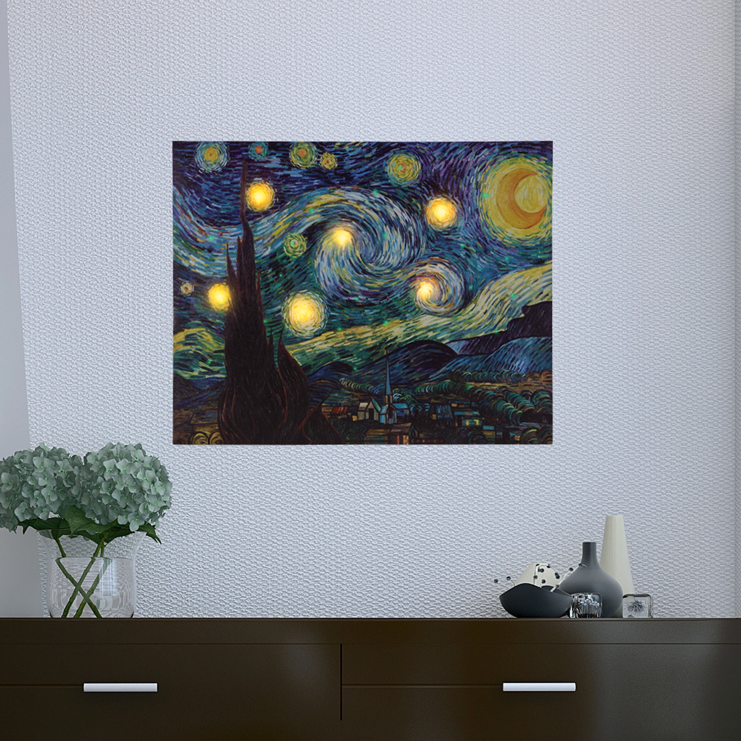 5 Panel Wall Art Canvas Set Abstract Starry Night Picture By Van