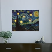 Lavish Home Lighted Wall Art Canvas - Van Gogh Starry Night Decor with LED and Color-Changing Lights