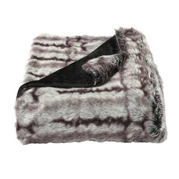Lavish Home LuxLavish Home Plush Faux Chinchilla and Mink Fur Throw Blanket (Brown)