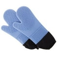 thumbnail image 1 of Lavish Home M036903 14.75 x 5.5 in. Silicone Oven Mitts, Blue, 1 of 1