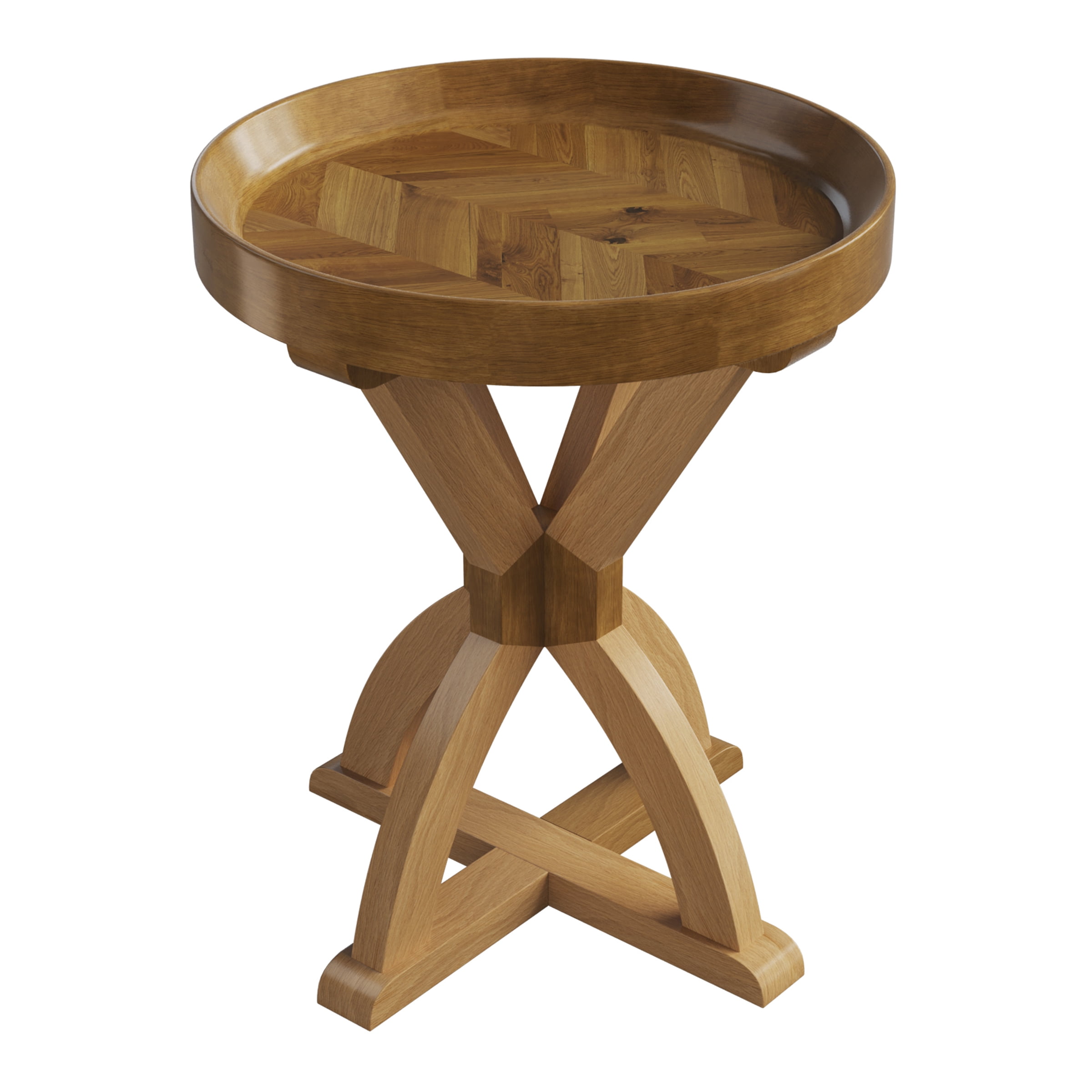 Light wood cheap round end table
