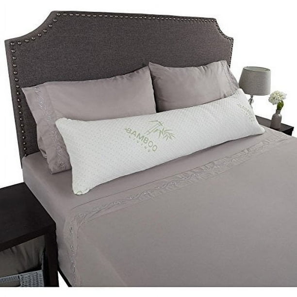 Lavish Home Memory Foam Body Pillow with Bamboo Fiber Cover