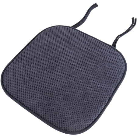 Lavish Home Memory Foam Chair Cushion with Ties and Nonslip Back (Navy)