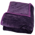 thumbnail image 1 of Lavish Home Mink Faux Fur Blanket - 91x81 Washable Bedding or Throw, Purple, 1 of 7