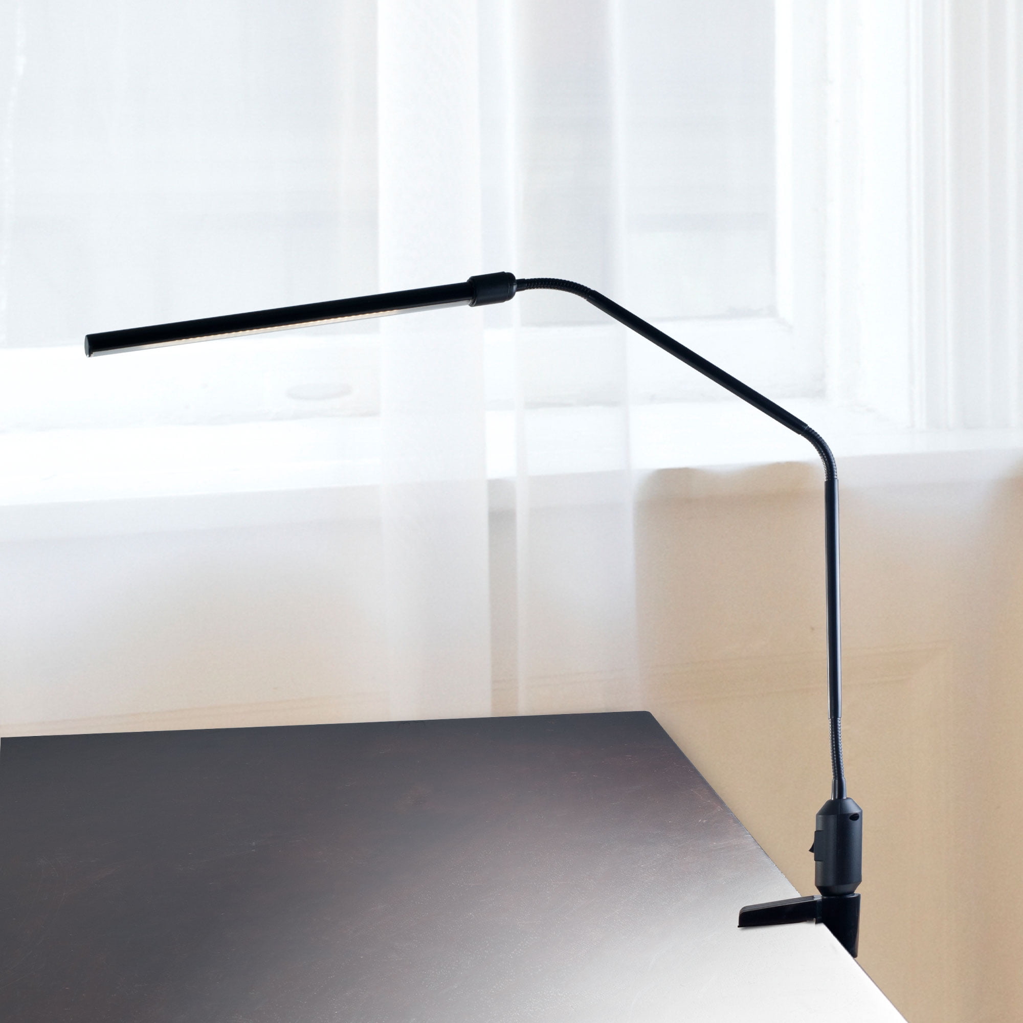 Lavish Home Modern Contemporary LED Desk Lamp with Clamp for Home, Office or Dorm (Black)
