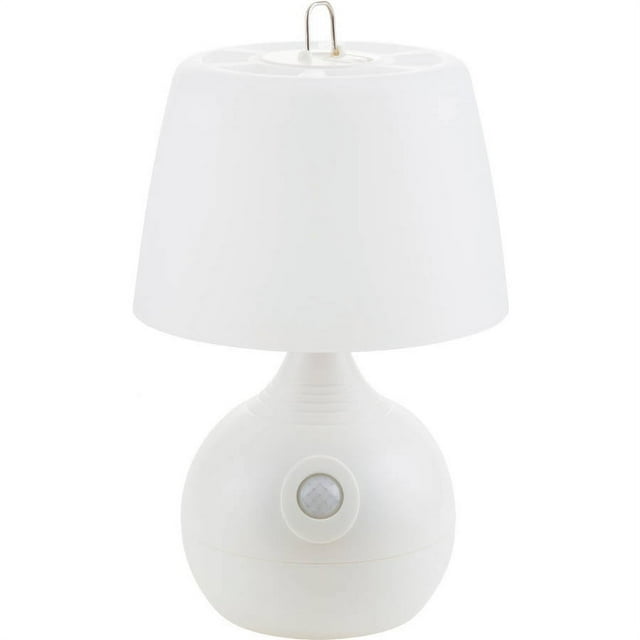 Lavish Home Motion Sensor 12 LED Bulb Table Lamp, White