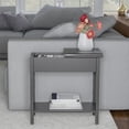 thumbnail image 1 of Lavish Home Narrow Sofa Console or End Table with Flip-Top Storage Compartment and Shelf (Gray), 1 of 6