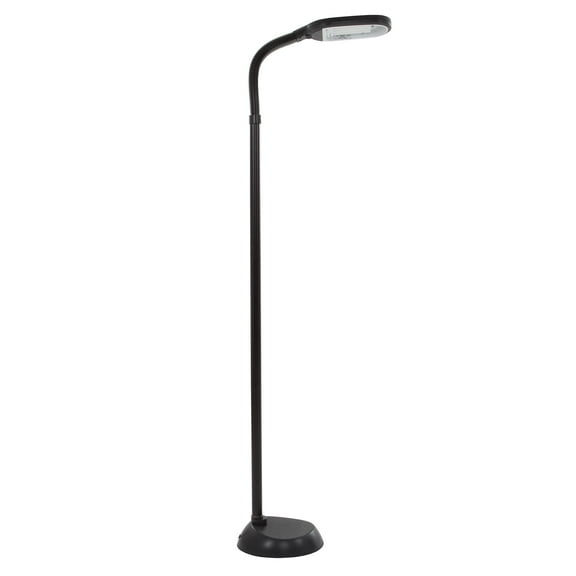 Lavish Home Natural Sunlight Floor Lamp with Bendable Neck 60 Inch (Black)