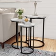 thumbnail image 1 of Lavish Home Nesting Tables - Set of 3 Round Side Tables for Living Room, Bedroom, or Home Office, Faux Marble End Table Set, Modern Living Room Furniture, White, 1 of 8