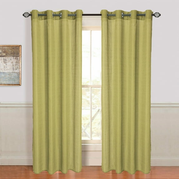 Lavish Home Olivia Jacquard Grommet Single Curtain Panel, 108-Inch, Sage