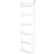 Lavish Home 6-Tier Adjustable Over the Door Pantry Organizer - Powder-Coated Steel Hanging Pantry Shelves and Rack for Kitchen Organization (White)