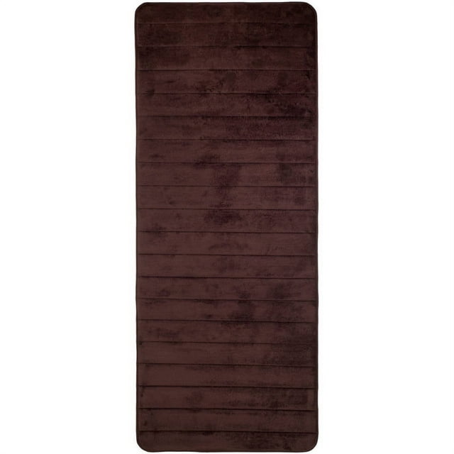 Lavish Home Oversized Nonslip Memory Foam Bathroom Rug Runner (Brown
