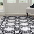 thumbnail image 1 of Lavish Home Royal Damask Area Rug - Black - 5'x7'7", 1 of 3