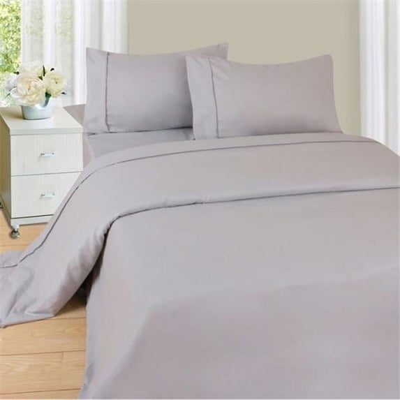 Lavish Home Series 1200 3 Piece Twin Sheet Set - Silver