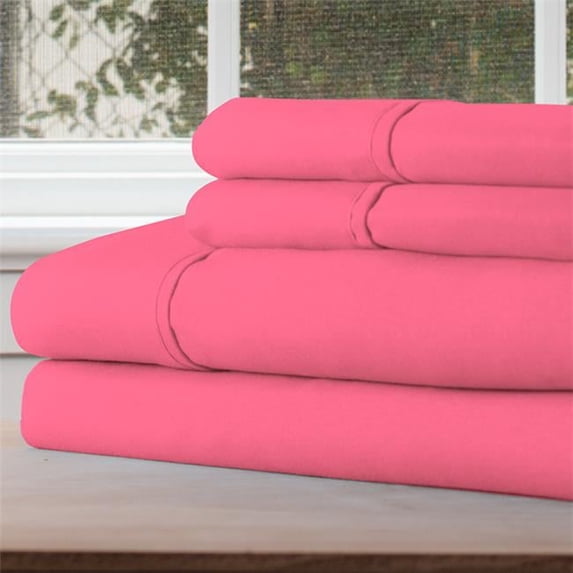 Lavish Home 66-MF75S-TXL-PIN Series 1200 Twin Extra Large Size Sheet Set, Pink - 3 Piece