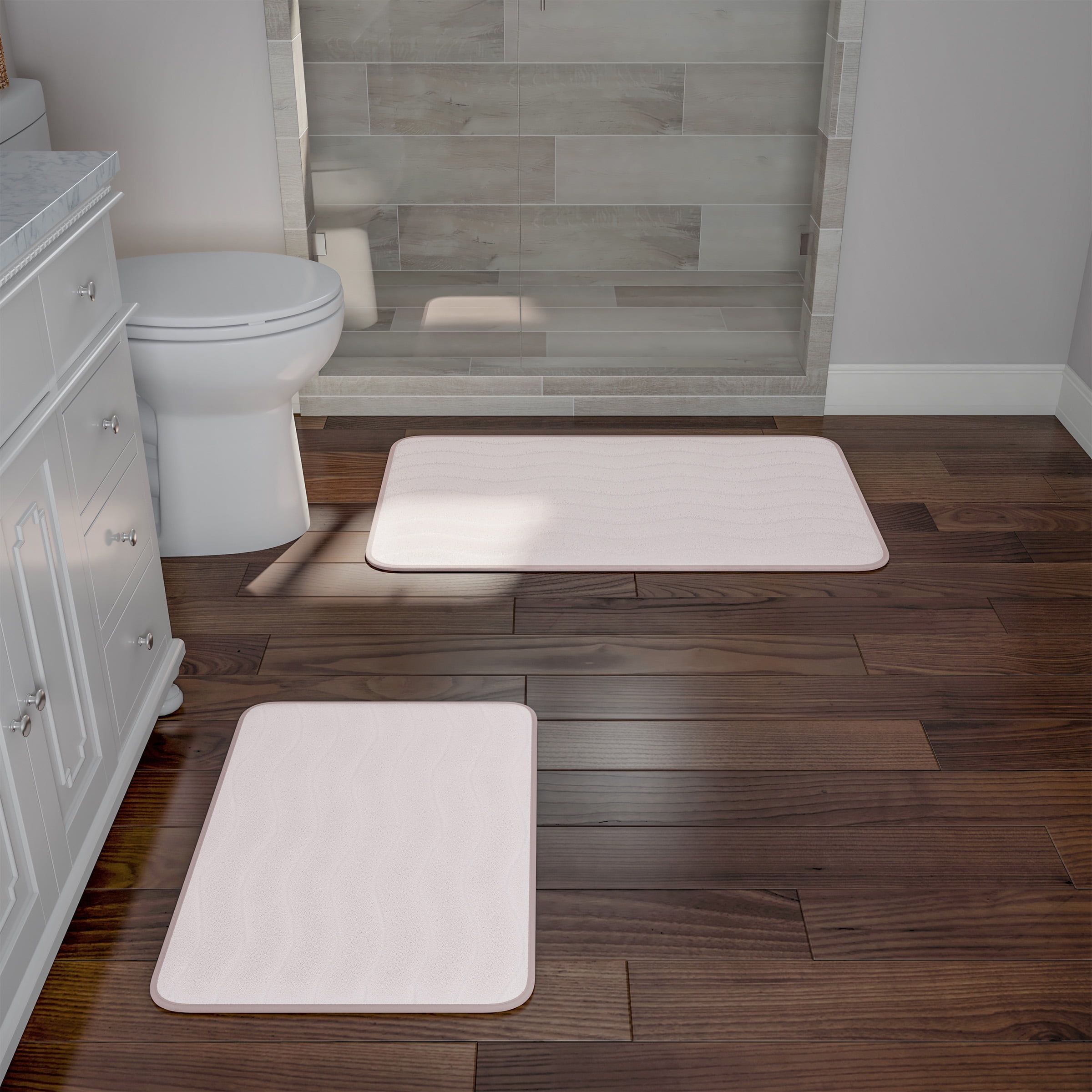 Lavish Home 100% Cotton Trellis 2-piece Bathroom Mat Set - 8357150
