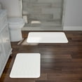 thumbnail image 1 of Lavish Home Set of 2 Bathroom Rugs – Non-Slip Memory Foam Bath Mats, White, 1 of 6