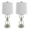 thumbnail image 1 of Lavish Home Set of 2 Open Circle LED Table Lamps (Brushed Steel/White), 1 of 6