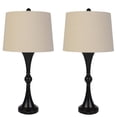 thumbnail image 1 of Lavish Home Set of 2 Table Lamps with USB Charging Ports (Black), 1 of 8